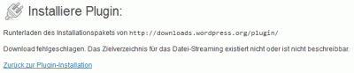 Wordpress Installationsfehler